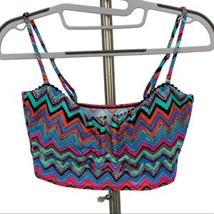 Island Soul Zip Zag Pattern Bandeau Bikini Top B3